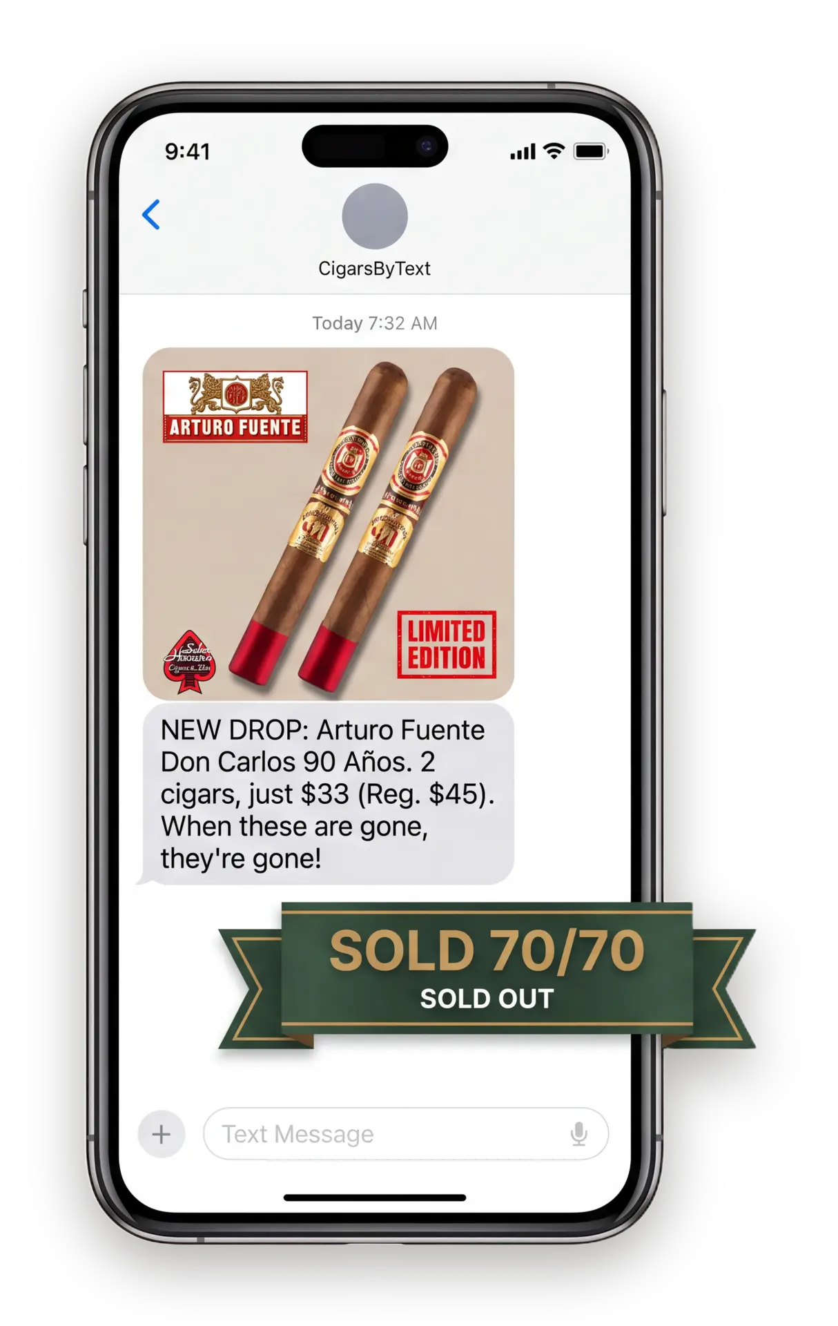 Arturo Fuente promo, sold 70/70